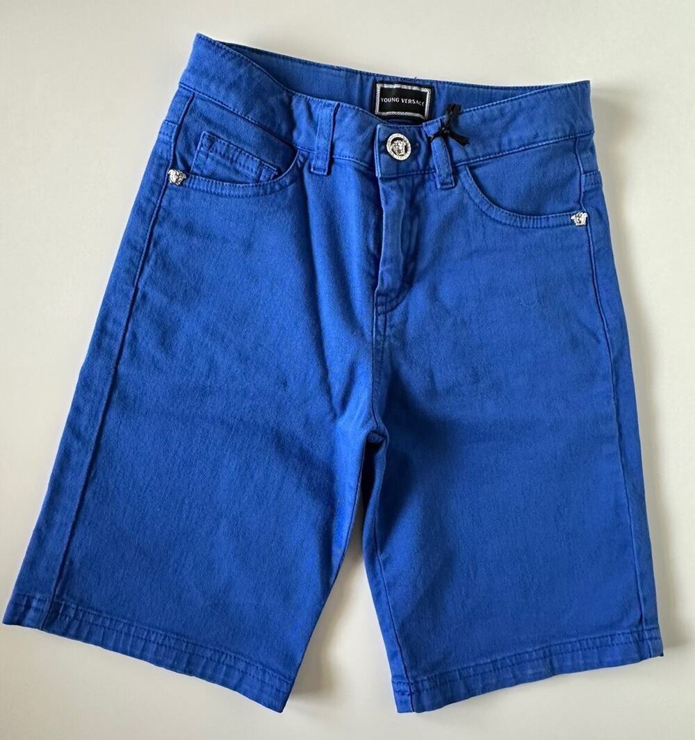 Versace Boys Blue Shorts Size 6 YVMBE66 Made in Italy NWT $290